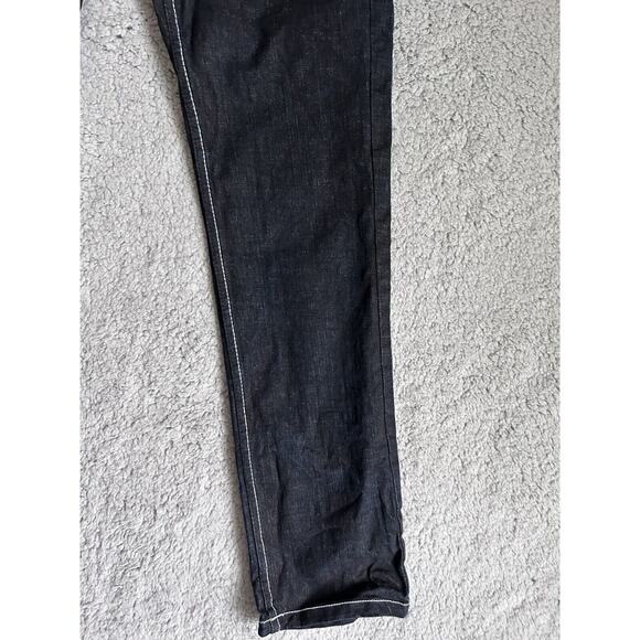 Qruel Jeans Co. Mens 34 X 30 1/2 Embroidered Pocket Skater Denim Black Jeans - Picture 8 of 16